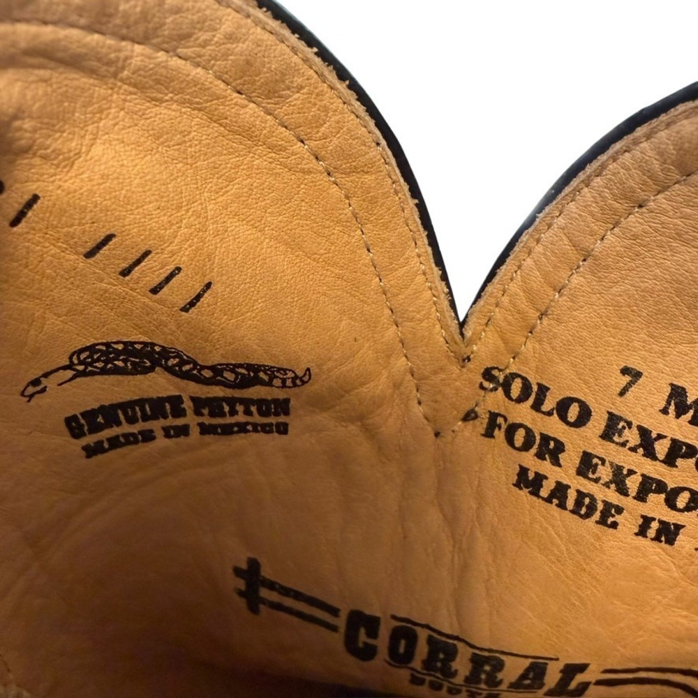 Corral Mens Black Leather Genuine Python Snakeski… - image 7